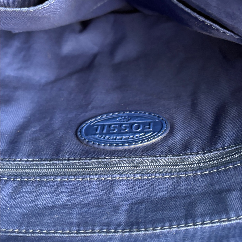 Fossil Blue Leather Preston Crossbody Bag - Picture 11 of 12
